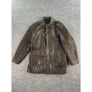 Vintage Marc New York Leather Jacket Men Medium Brown Leather Lined Heavy Bomber